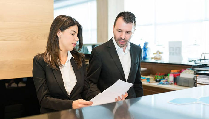 Hotel front desk manager